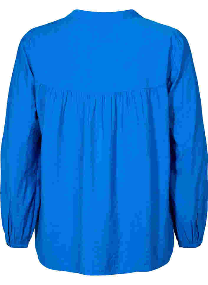 Langærmet bluse i viskosemix, Skydiver, Packshot image number 1