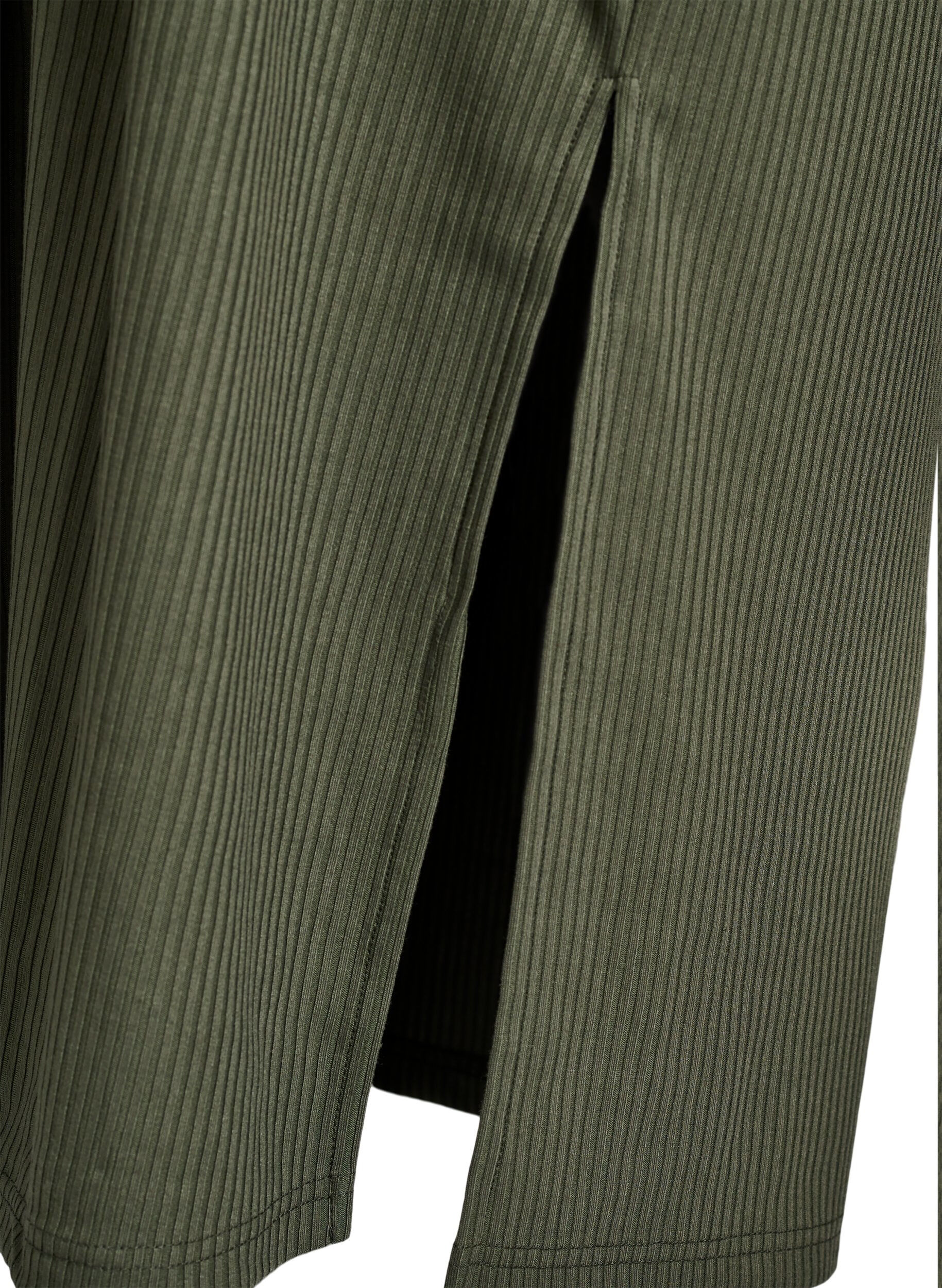 Zizzi Maxikjole i jersey med krave og korte &aelig;rmer, Gr&oslash;n, Packshot image number 3