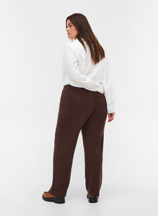 Strikkede bukser med snøre, Coffee Bean, Model image number 1