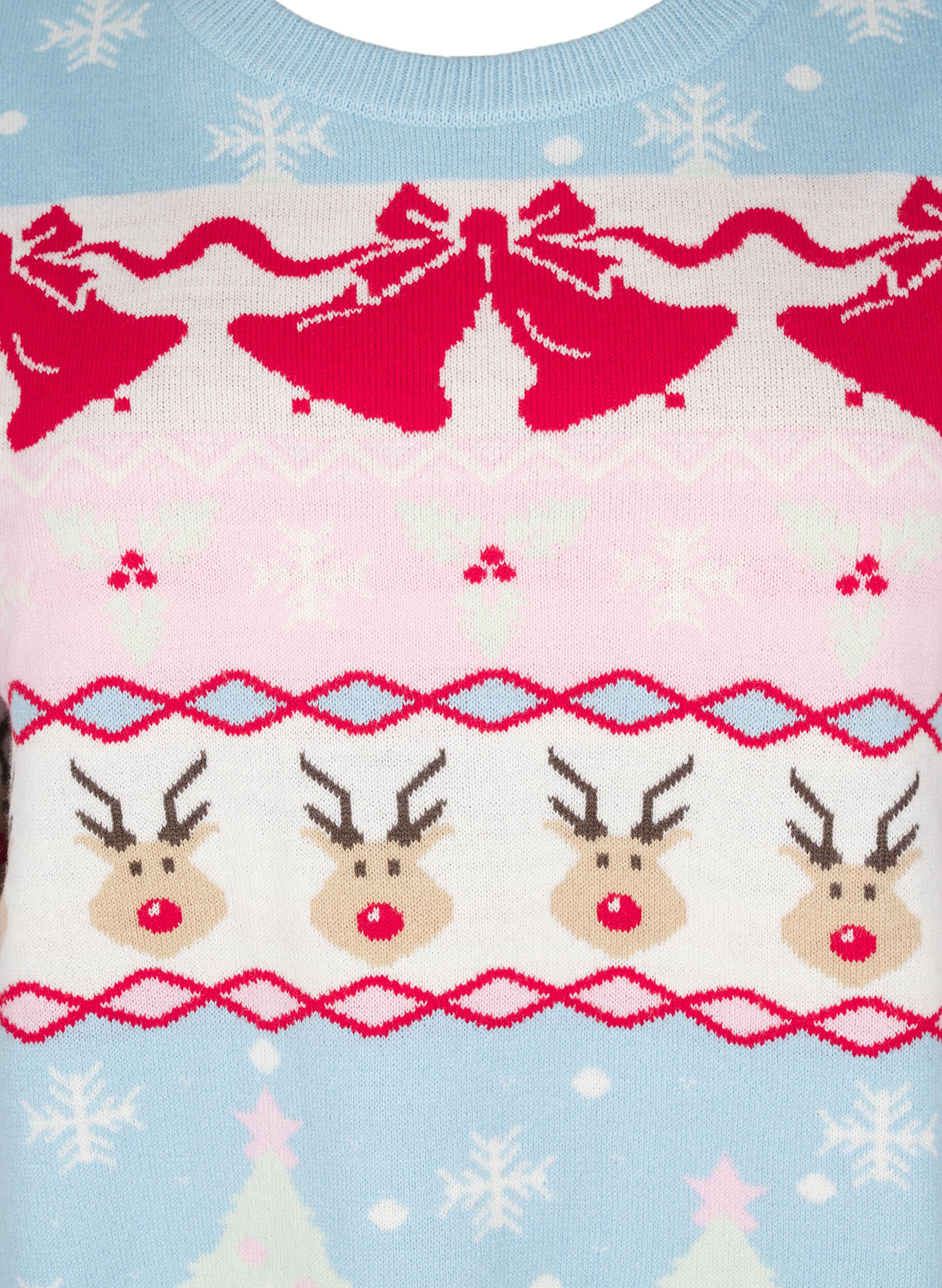 Zizzi Striktr&oslash;je med julemotiv, Cerulean Comb, Packshot image number 2