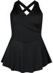 Badekjole med krydset ryg og sk&oslash;rt, Black, Packshot image number 0