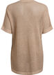 FLASH - Kortærmet strikbluse med v-hals, Beige, Packshot image number 1