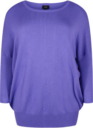 Strikket tunika i viskoseblanding, Purple Opulence, Packshot image number 0