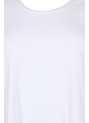 Basis bomulds t-shirt med 3/4 ærmer, Bright White, Packshot image number 2