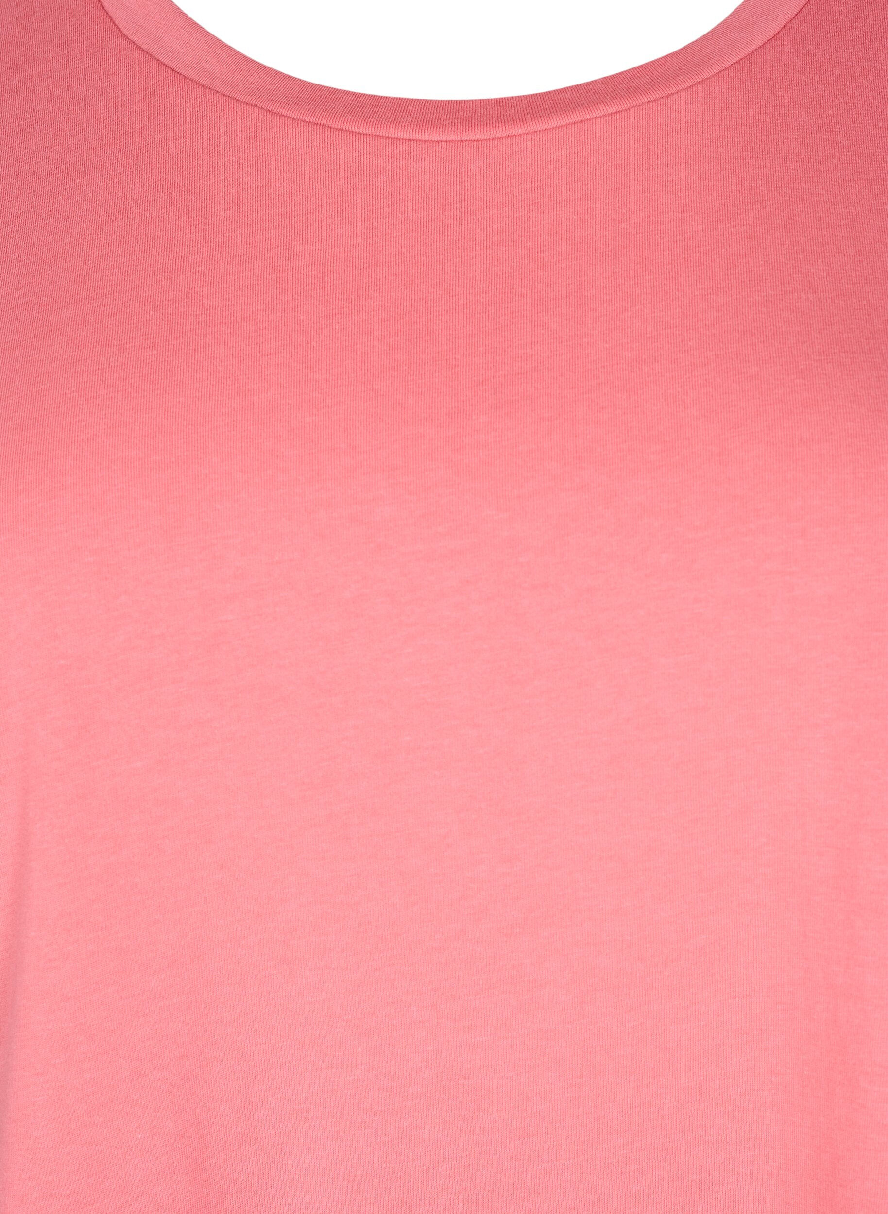 ZizziKort&aelig;rmet t-shirt i bomuldsblanding, Lyser&oslash;d, Packshot image number 2