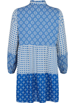 A-shape kjole med mønstre og skæringer, Blue AOP, Packshot image number 1
