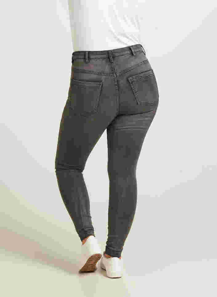 Super slim Amy jeans med høj talje, Dk Grey Denim, Model image number 1