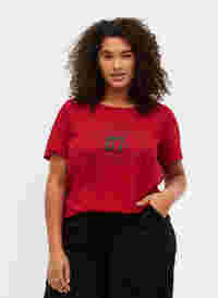 Bomulds t-shirt med front tryk, Tango Red LOS , Model