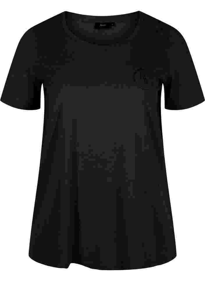 Kortærmet t-shirt med en rund halsudskæring, Black MB, Packshot image number 0