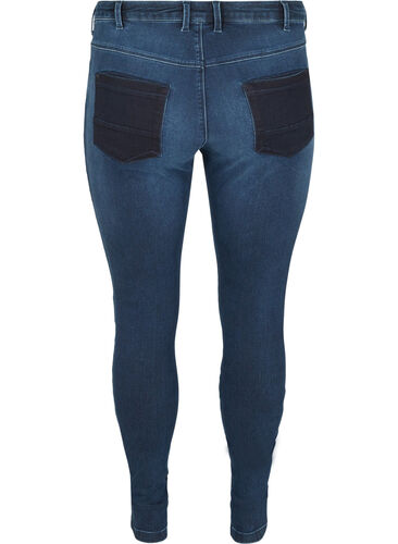 Super slim Amy jeans med høj talje, Dark blue, Packshot image number 1