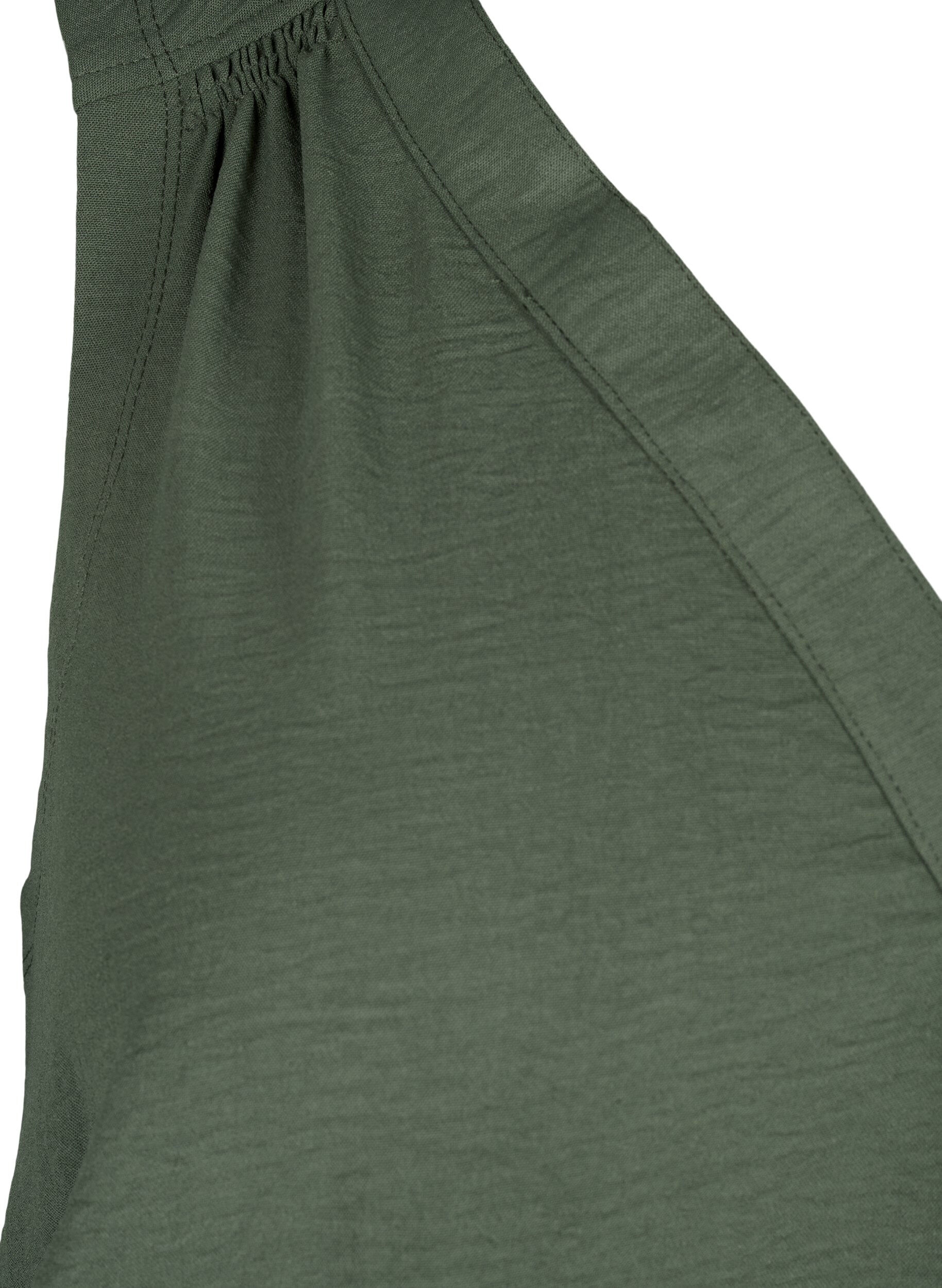 Zizzi&AElig;rmel&oslash;s top med rynkedetaljer, Gr&oslash;n, Packshot image number 3