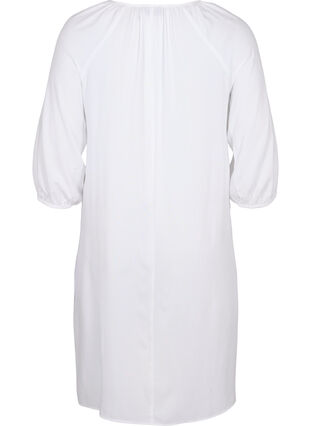 Viskose kjole med v-udskæring, Bright White, Packshot image number 1