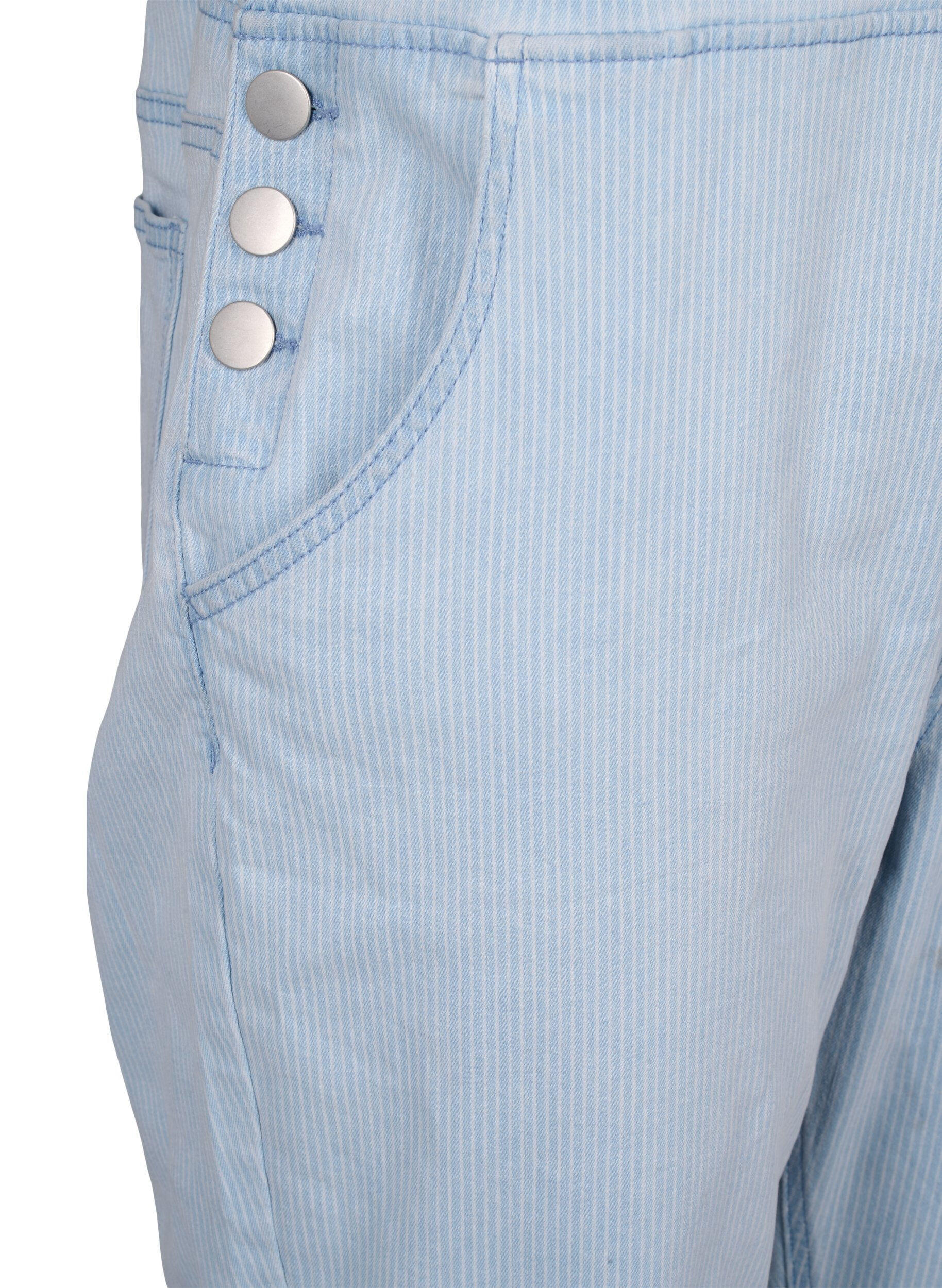 ZizziStribede denim overalls, Bl&aring;, Packshot image number 3