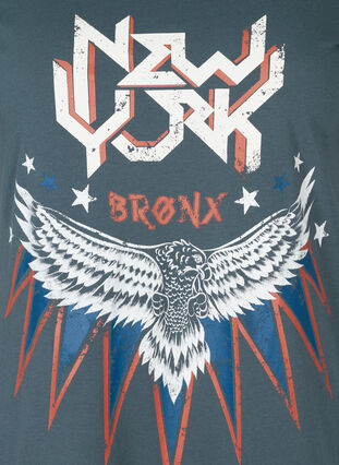 Kortærmet t-shirt med print, Dark Grey w. Eagle , Packshot image number 2