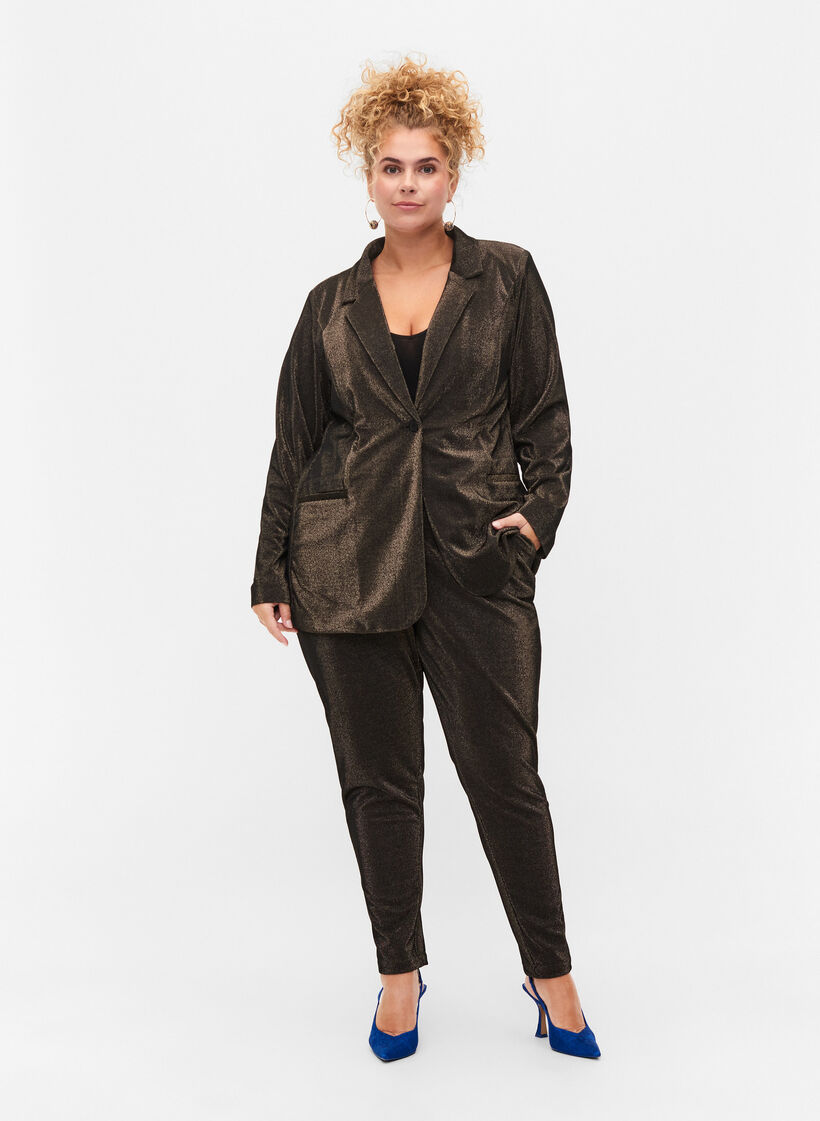 Maddison bukser med glimmer, Black w. Lurex, Model image number 0