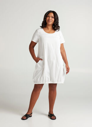 Kjole med lommer, Bright White, Model image number 2