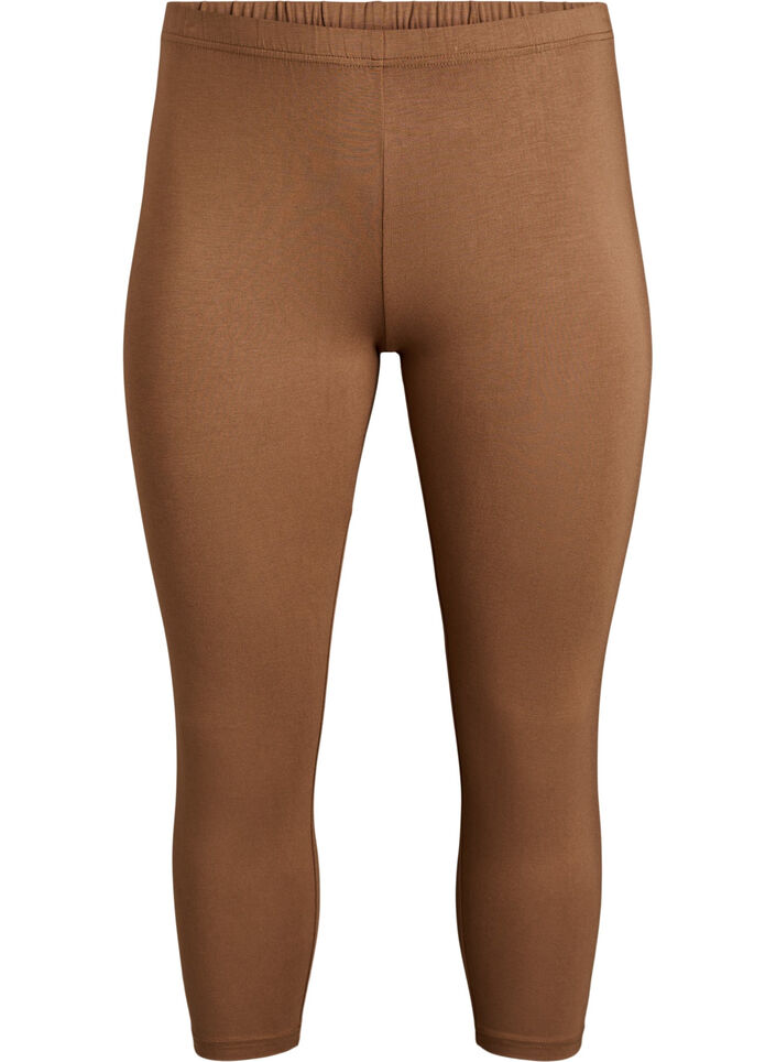 Basis 3/4 leggings i viskose, Brun, Packshot image number 0