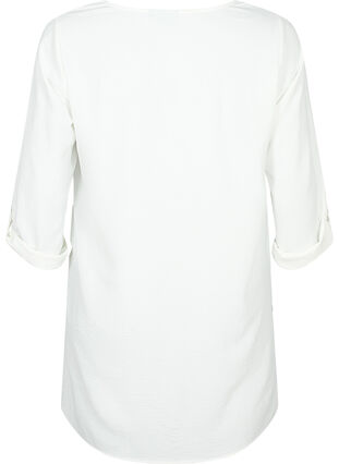 A-shape tunika med 3/4 ærmer, Bright White, Packshot image number 1