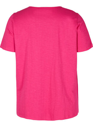 Kortærmet t-shirt med broderi anglaise, Fuchsia Purple, Packshot image number 1