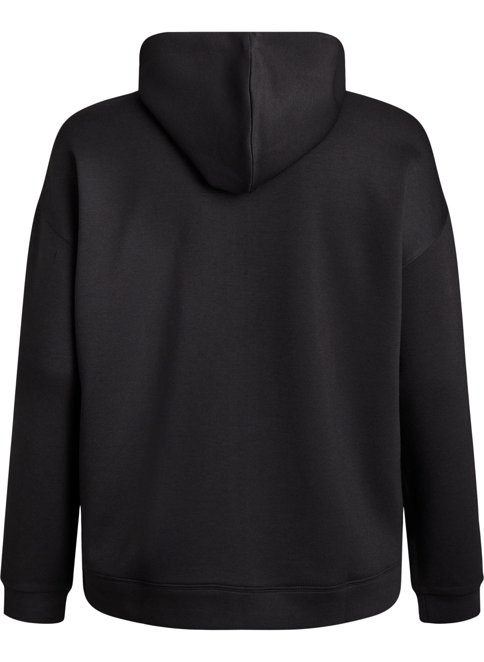 Zizzi Scuba-h&aelig;ttetr&oslash;je med lynl&aring;s og lommer, Sort, Packshot image number 1