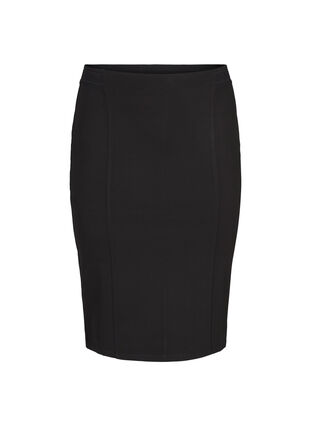 Tætsiddende nederdel i viskose mix, Black, Packshot image number 0
