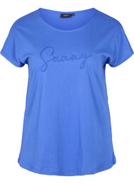 Løs bomulds t-shirt med korte ærmer, Dazzling Blue SUNNY