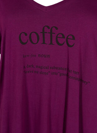 Bomulds natkjole med tryk , D. Purple w. Coffee, Packshot image number 2