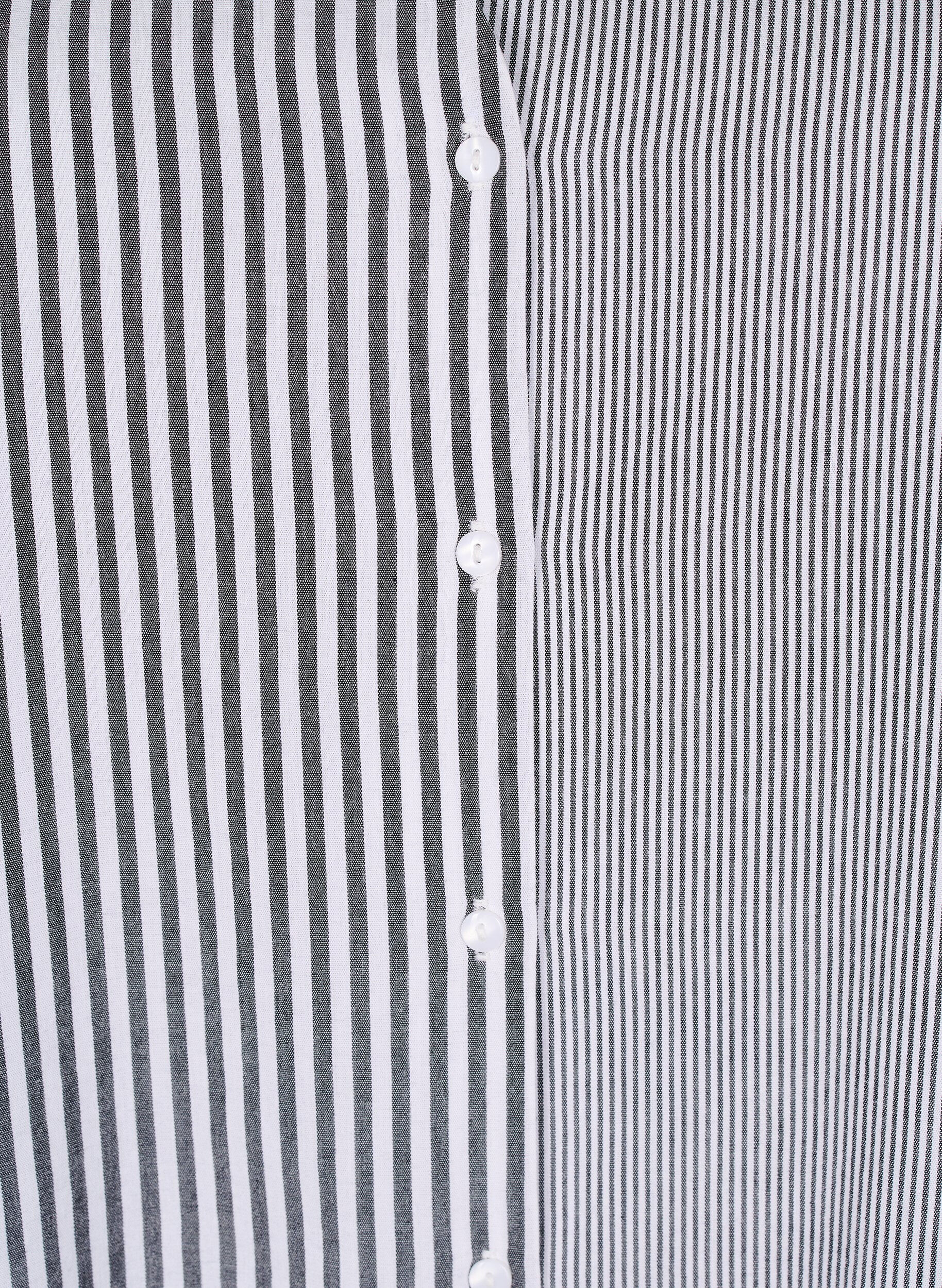 Zizzi Stribet tunika med 3/4 &aelig;rmer, Sort, Packshot image number 2