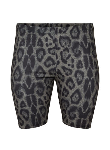 Cykelshorts med leopard print, Grey Leo AOP, Packshot image number 0