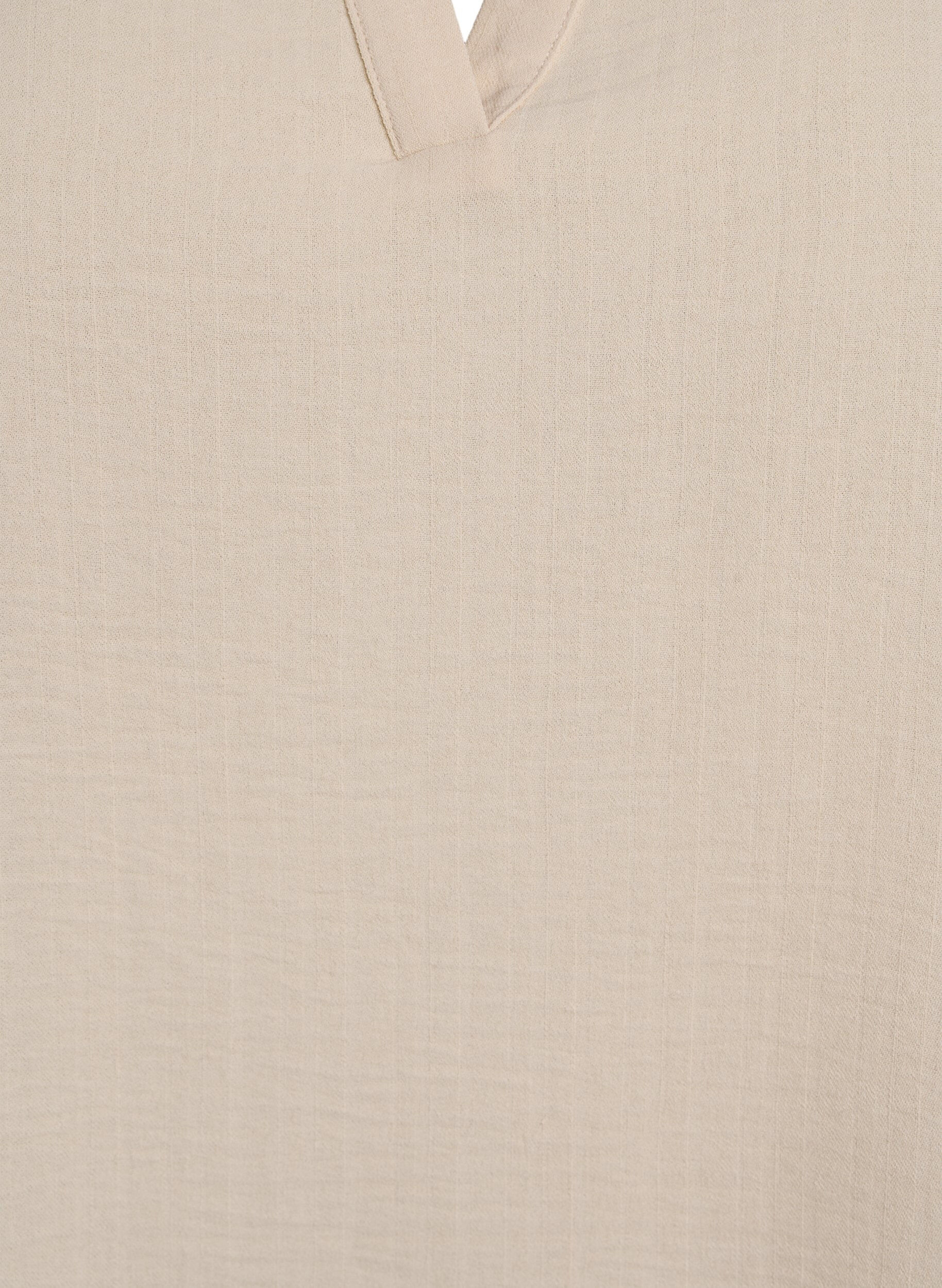 Zizzi L&oslash;s bluse med korte &aelig;rmer, Beige, Packshot image number 2