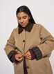 Mellemlang jakke med fl&oslash;jlskrave, Beige, Model image number 3