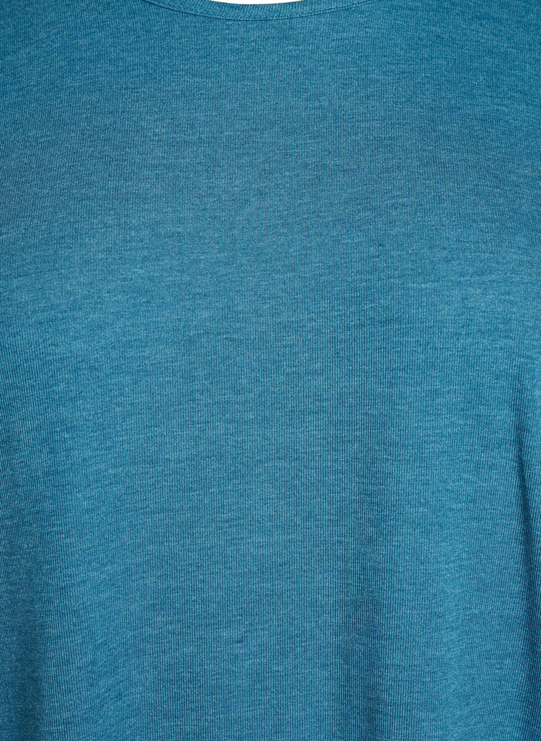ZizziJerseybluse med 3/4 &aelig;rmer, Bl&aring;, Packshot image number 2