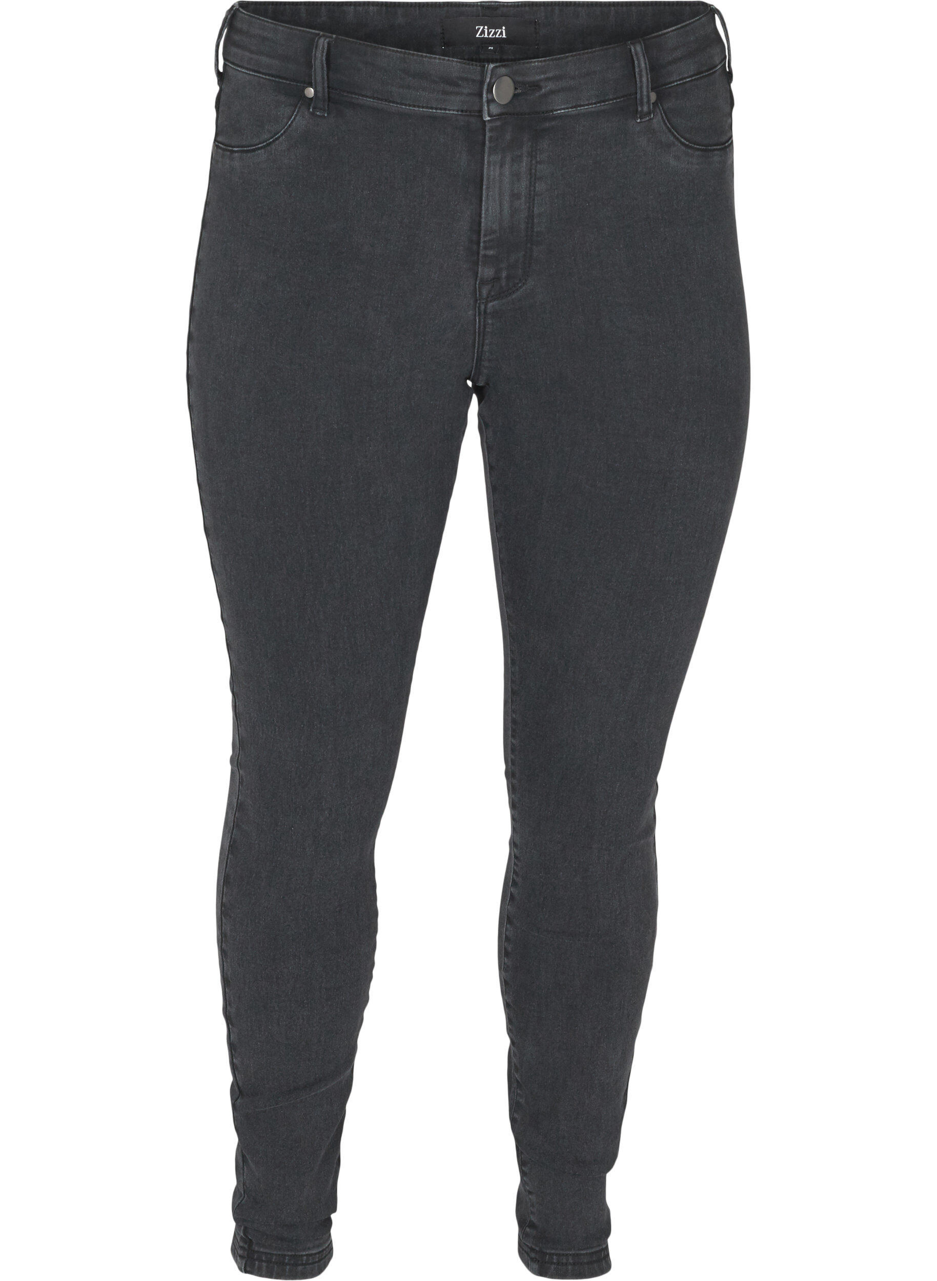 Zizzi Jeggings i bomuldsblanding, Grey Denim, Packshot image number 0