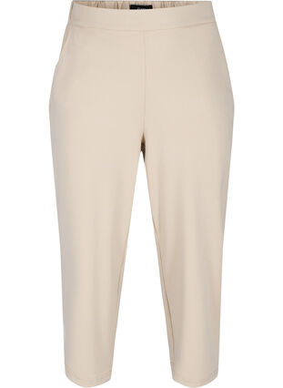 Ensfarvede culotte bukser med lommer, Off White, Packshot image number 0