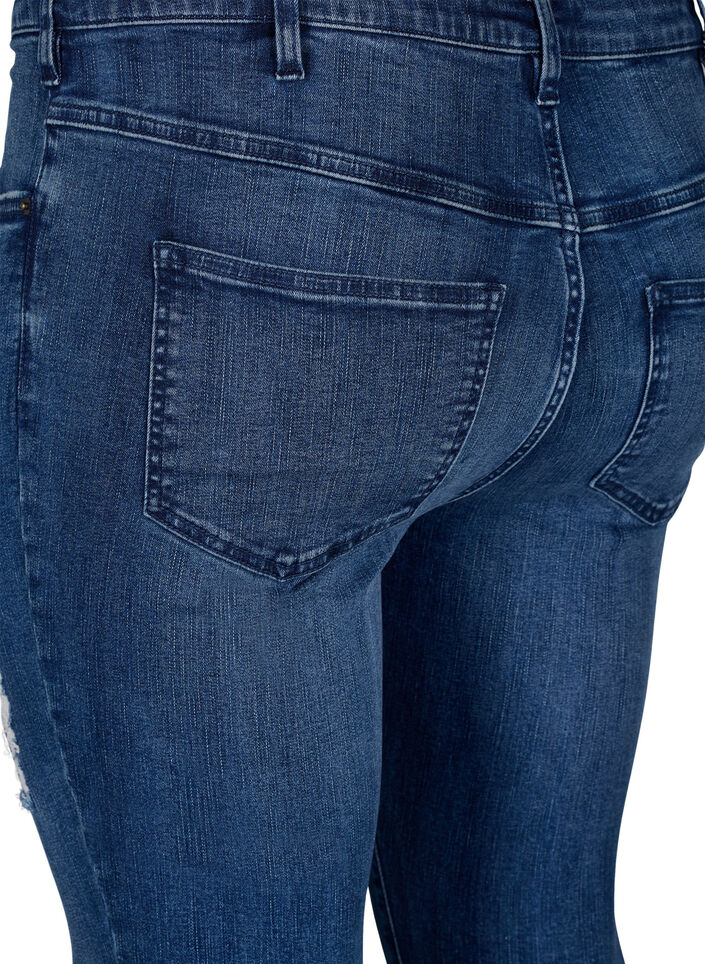 Super slim Amy jeans med sliddetaljer, Blue Denim, Packshot image number 3