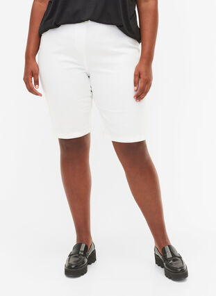 Tætsiddende shorts med baglommer, White, Model image number 2
