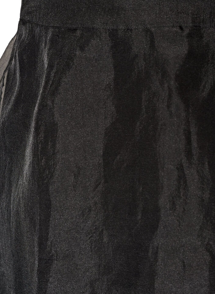 Lang nederdel i organza-look, Sort, Packshot image number 2