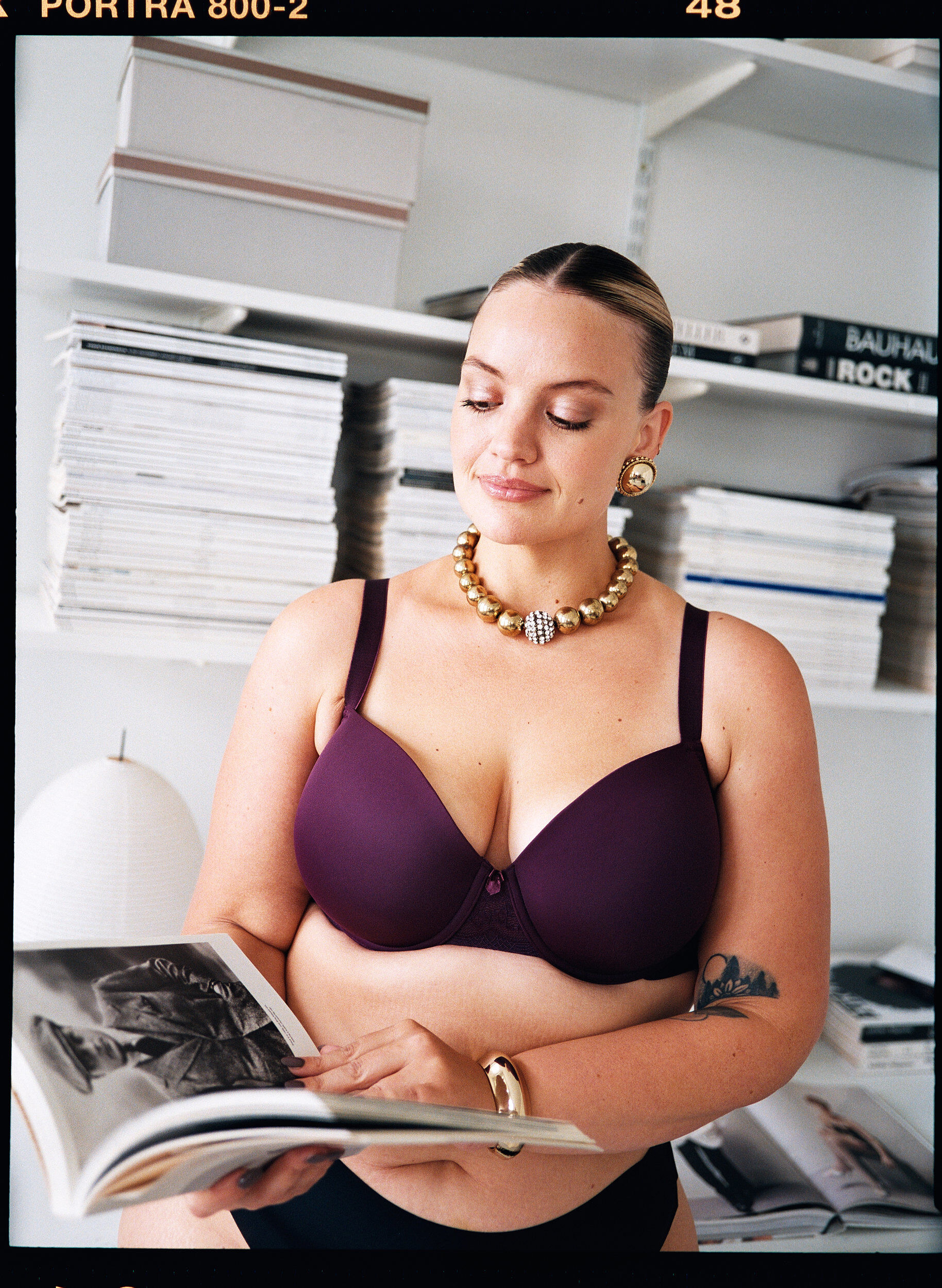 Zizzi Formst&oslash;bt bh med mesh , Lilla, Image image number 0