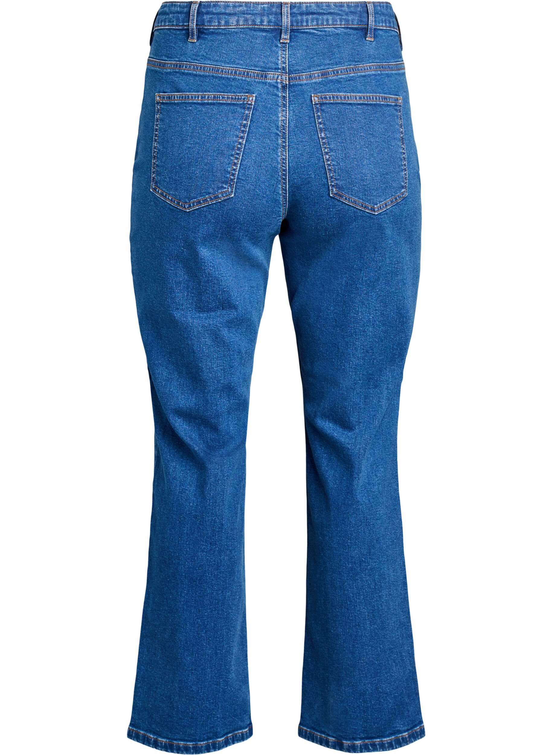 Zizzi H&oslash;jtaljede Gemma jeans med regular fit, Bl&aring;, Packshot image number 1
