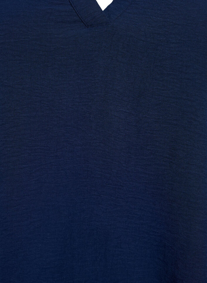 Bluse med 3/4 &aelig;rmer, Bl&aring;, Packshot image number 2