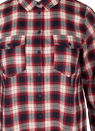 Ternet skjorte med brystlommer, Red checked, Packshot image number 2