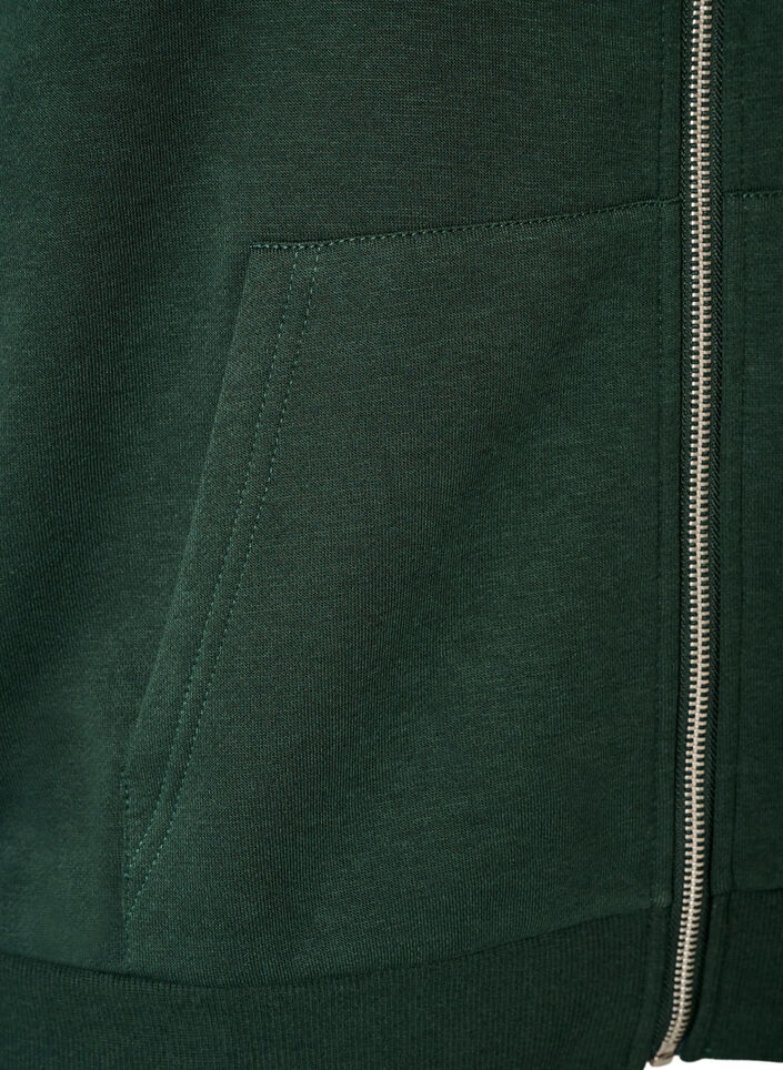 Sweat h&aelig;ttetr&oslash;je med lynl&aring;s og lommer, Gr&oslash;n, Packshot image number 3