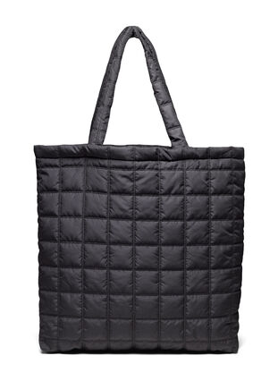 Quiltet taske med skulderstrop, Black, Packshot image number 0