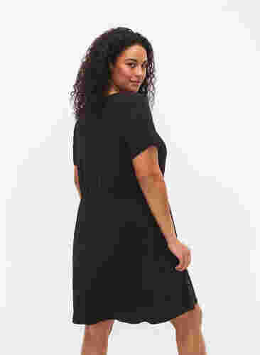 Kortærmet tunika i bomuld, Black, Model image number 1