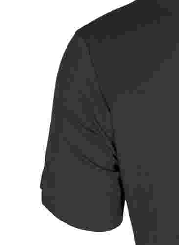 Kortærmet t-shirt med v-udskæring, Black, Packshot image number 3