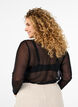 Ensfarvet mesh bluse, Sort, Model image number 2