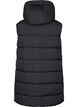 Lang vest med h&aelig;tte og lommer, Sort, Packshot image number 1