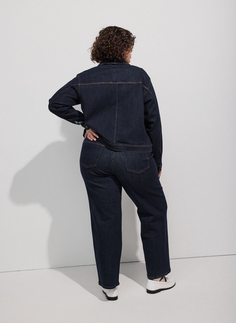 Straight fit Kiana jeans med h&oslash;j talje, Bl&aring;, Model image number 2