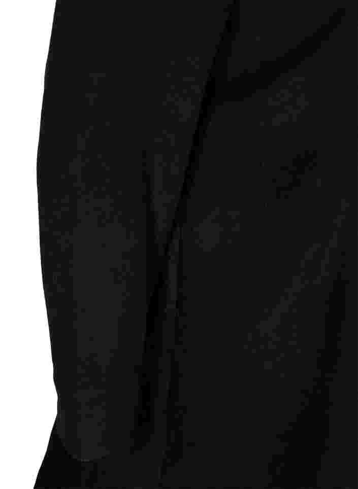 Jakke med uld og hætte, Black Solid, Packshot image number 3