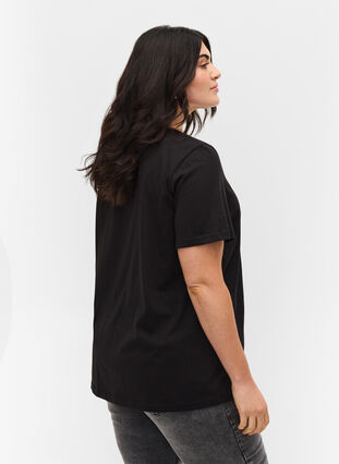 Kortærmet bomulds t-shirt med tryk, Black Embrace, Model image number 1